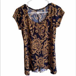 Rodan small boutique top shirt blouse flowy boho unique floral S